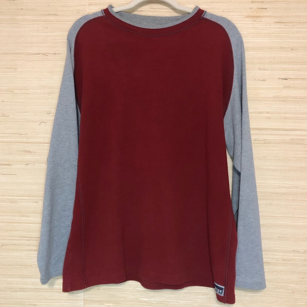 Mexx Red Gray Color-blocked Crewneck Pullover 100% Cotton Sweater Size XL